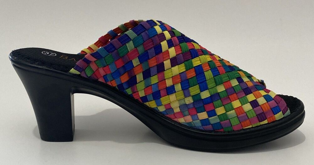 Bernie Mev Sun Texas Rainbow Basket Weave Slide Mule Shoes EU 37 US 6.5 - 7 NEW - Picture 4 of 10